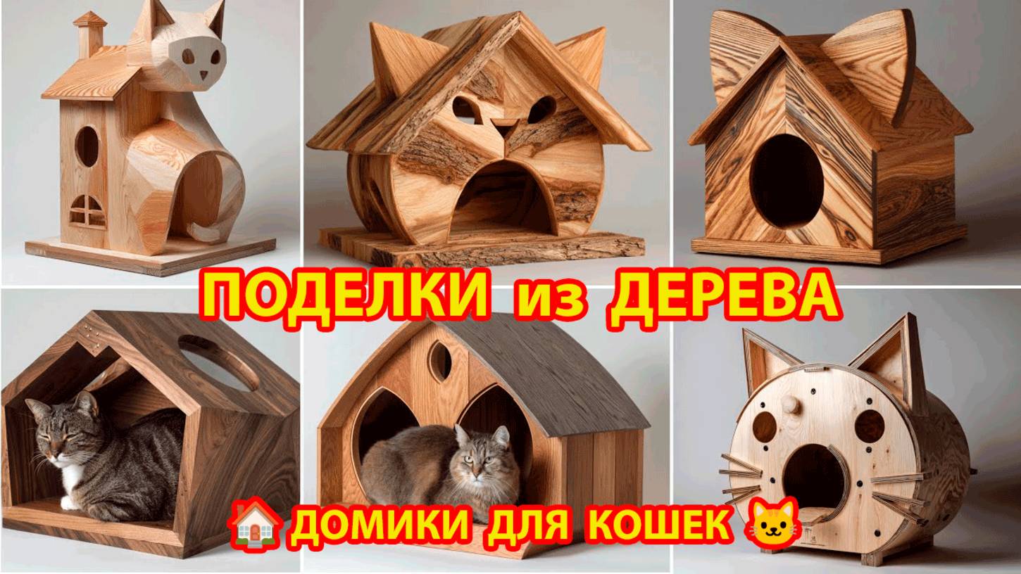 Домики для кошек своими руками идеи из дерева 😹