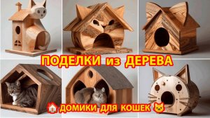 Домики для кошек своими руками идеи из дерева 😹
