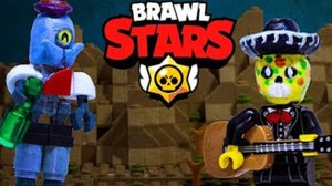 Lego мультфильм Brawl stars битва Поко против Барли