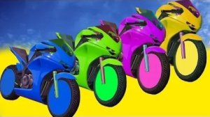 GTA 5 Моды - Мультики про цветные Мотоциклы и Велосипеды Прыжки в воду