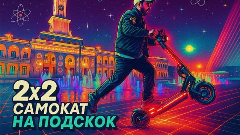 2x2 Самокат на подскок White Siberia Teverun Mini