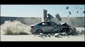 AI Crash Test 1: Car Smashes Through Concrete Wall | Realistic Deformation