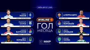 Winline гол месяца | Июль – август 2025 | Кандидаты