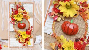 Взяла картон, кусочки мешковины, цветы, тыкву и сделала ОСЕННЮЮ ОТКРЫТКУ. Осенние идеи своими руками