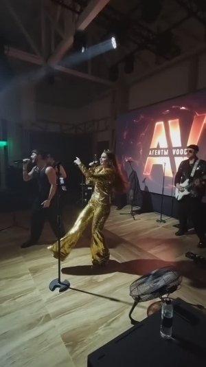 Банкетный зал Счастливые времена  Кавер на сцене в темноте залез на колонку