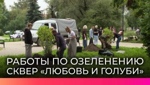 В Великом Новгороде приступили к озеленению сквера «Любовь и голуби»