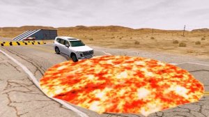 Бортовой грузовик против огромных Ям с ЛАВОЙ, BeamNG.Drive