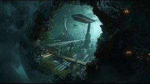 Mechanical Moon Hive 🏭2-Hour Cyber-Industrial Ambience ｜ Dystopian Drone Traffic ｜ Sci-Fi Soundscap