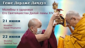Геше Дордже Дамдул о молебнах о здоровье Далай-ламы (2024 г.)
