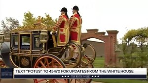 Трамп и Меланья в карете отправились в Виндзорский замок в Британии. С ними члены королевской семьи