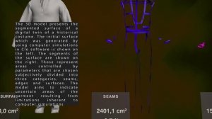 Digital twin of costume #19 – Segmented surface
