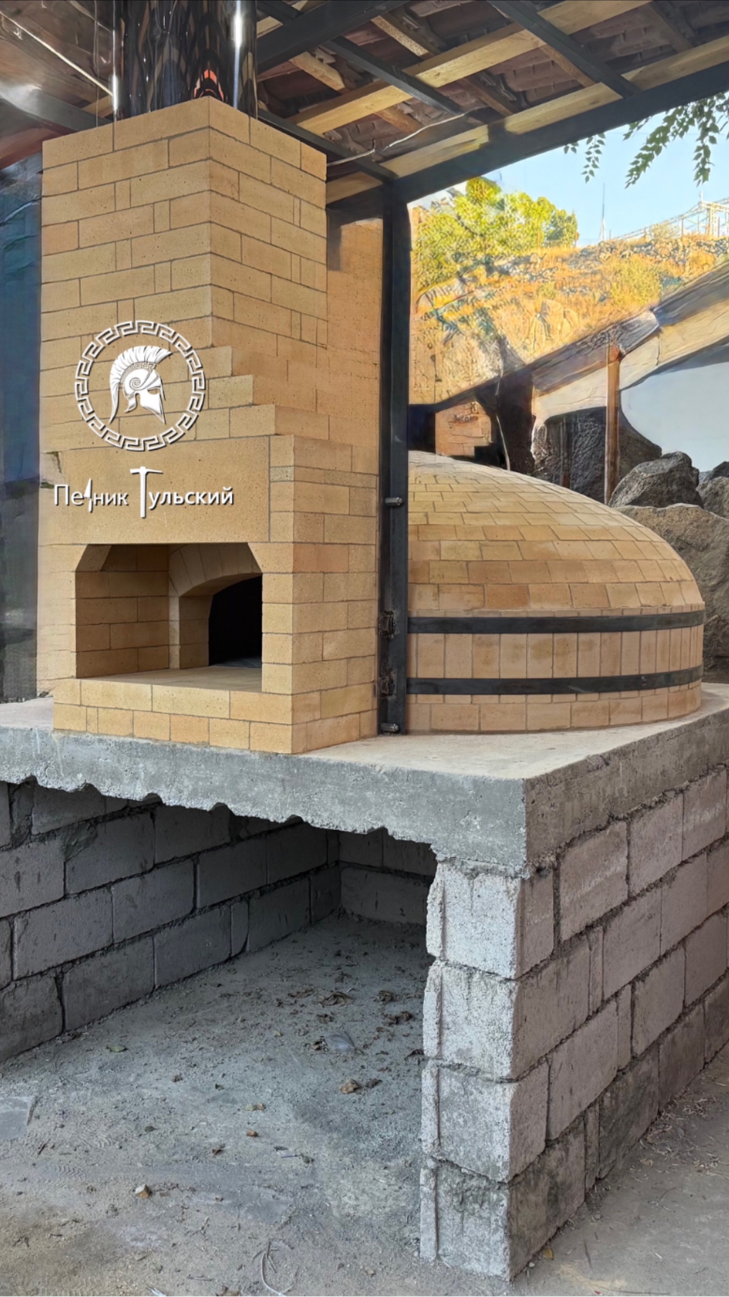 Пампейская печь из кирпича в ресторане смотреть онлайн