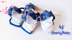 Школьные банты из репсовых лент.