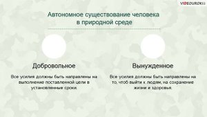 01. Автономное существование человека в природной среде