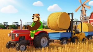 Мультики для детей. Приключения Мишки. Мишка на тракторе. Детям. Синий трактор