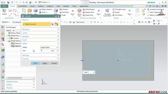 005 Offset option in extrude tool смотреть онлайн
