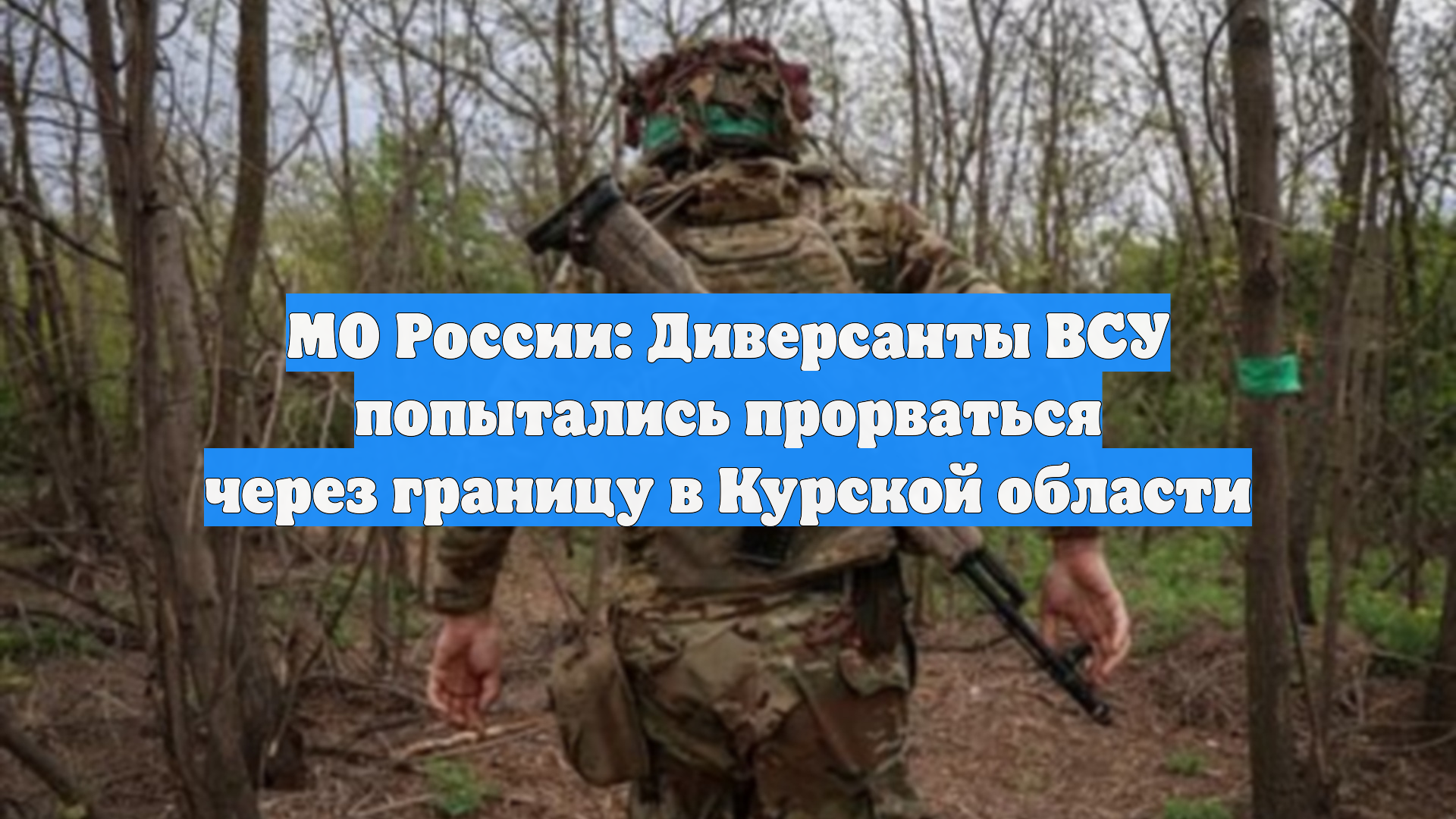 МО России: Диверсанты ВСУ попытались прорваться через границу в Курской области