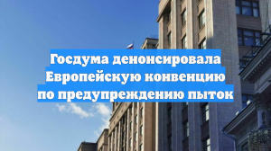 Госдума денонсировала Европейскую конвенцию по предупреждению пыток