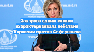 Захарова одним словом охарактеризовала действия Хорватии против Сефершаева