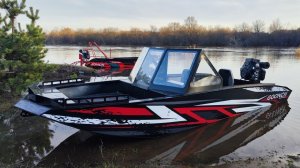 Лодка GOONCH 500 fish M под мотором болотоходом Max motor 35 л.с