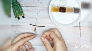 Ватная игрушка "Волшебница". Украсим платье аксессуарами из бисера