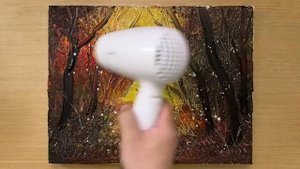 Покраска железной мочалкой / Как нарисовать осенние кленовые листья