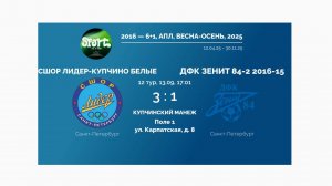 13.09.25 Лидер Купчино белые - ДФК Зенит 84-2 счет 3-1