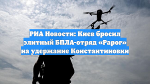 РИА Новости: Киев бросил элитный БПЛА-отряд «Рарог» на удержание Константиновки
