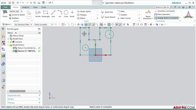 004 Apply geometric relations mannually смотреть онлайн