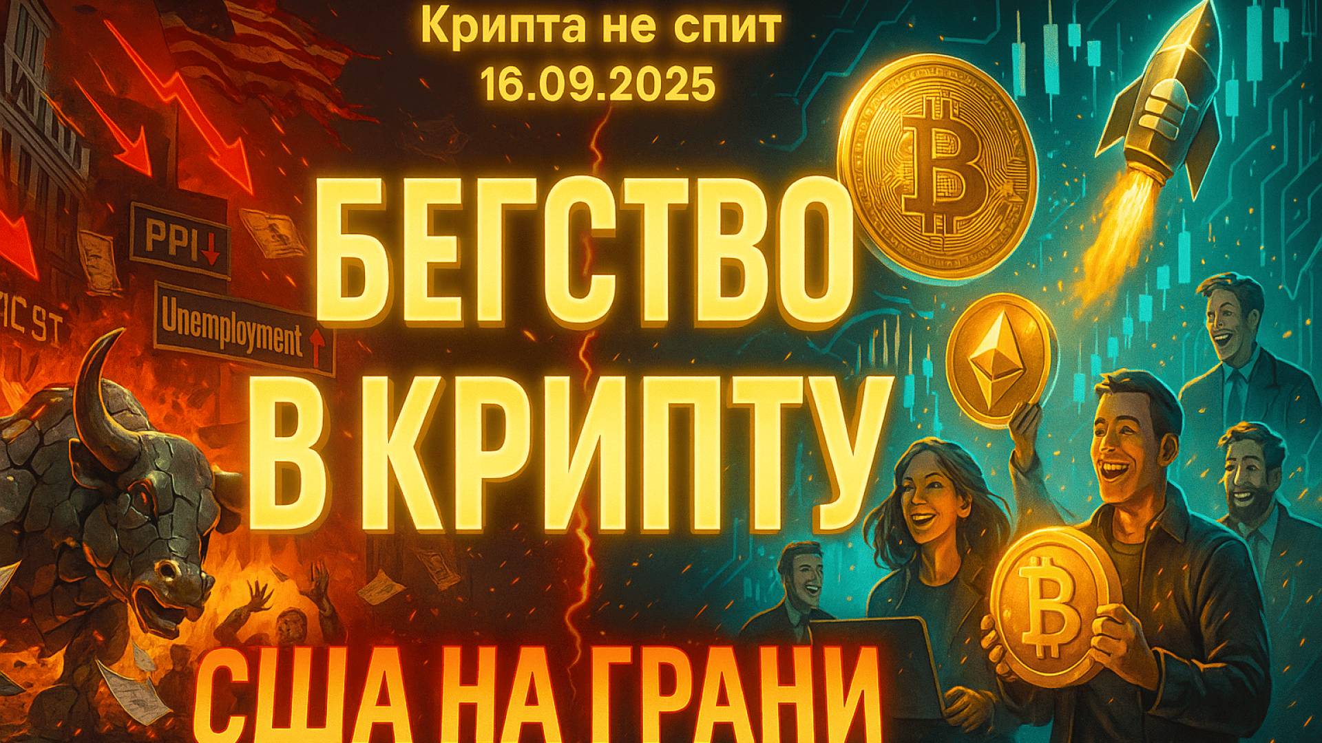 КРИПТА НОВОСТИ 16.09.2025 | КРАХ ЭКОНОМИКИ США - РОСТ КРИПТЫ | БИТКОИН И КИТЫ | NFT ЗА ПУТЕШЕСТВИЕ