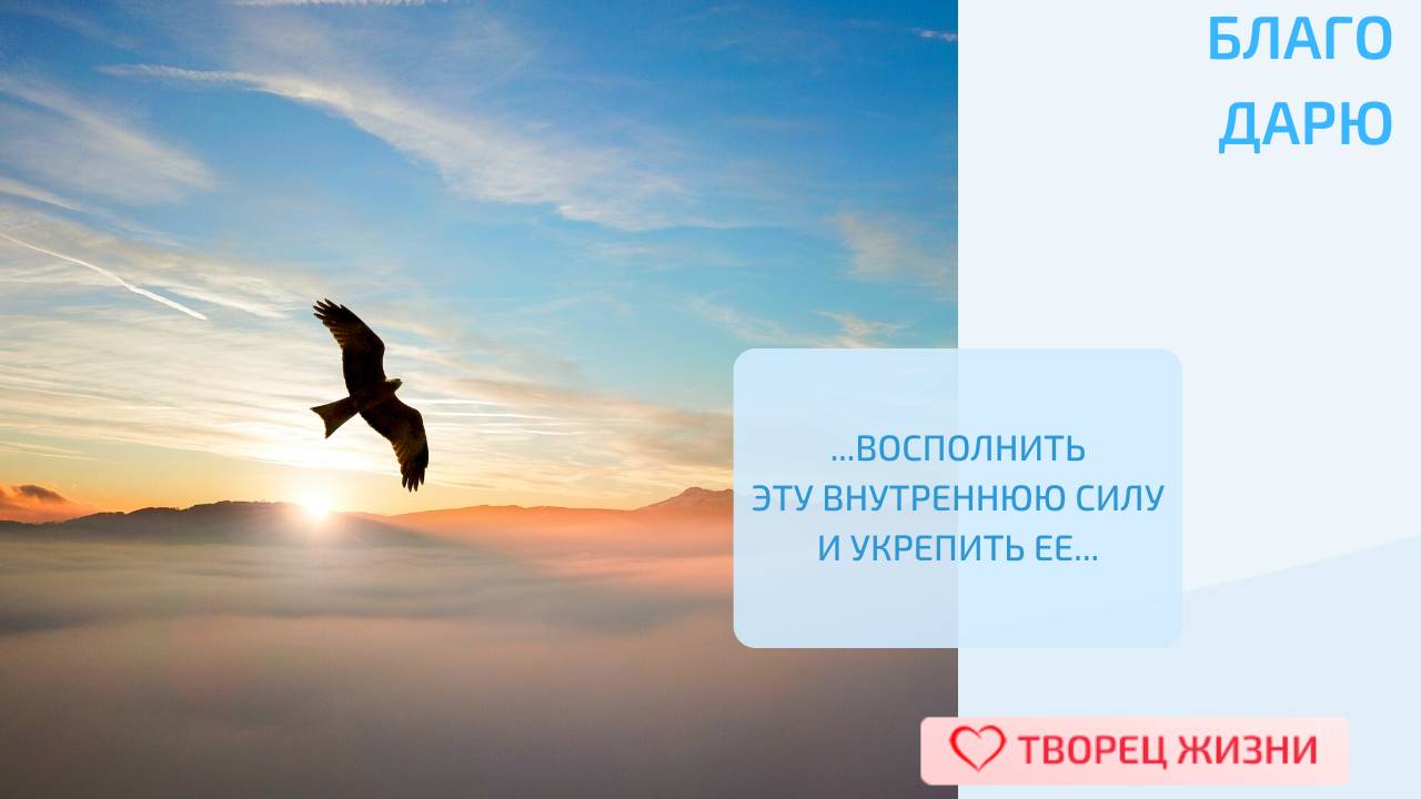 Благодарю за возможность восстанавливать внутренние силы и энергию!