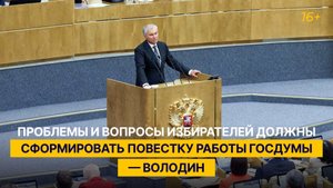 Проблемы и вопросы избирателей должны сформировать повестку работы Госдумы — Володин