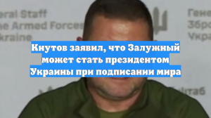 Кнутов заявил, что Залужный может стать президентом Украины при подписании мира