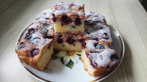 САМЫЙ ВКУСНЫЙ И ПРОСТОЙ ПИРОГ! ТВОРОЖНЫЙ ПИРОГ С ГОЛУБИКОЙ-легкий рецепт!