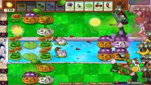 Растение Против Зомби Выживание Бесконечно:2-4 Волна