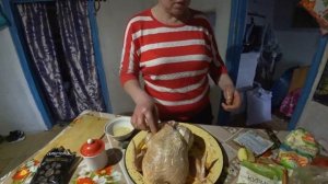 Жизнь в деревне. Запеченная курочка. Приготовленная в духовке.