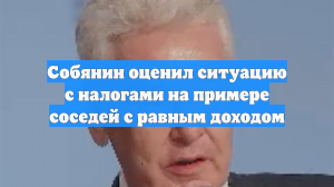 Собянин оценил ситуацию с налогами на примере соседей с равным доходом