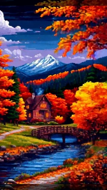 Пиксель арт: Осенний пейзаж 2 смотреть онлайн