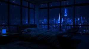 Ночной Дождь в Окне с Видом на Город для Сна 🌙 Атмосфера Дождя