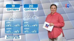 Прогноз погоды на 19 сентября