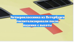 Четвероклассника из Петербурга госпитализировали после падения с высоты