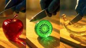 😱 AI ASMR Нарезка стеклянных фруктов 🔥 Резка AI Фруктов #ai #aiart #asmrsounds #asmr #aiasmr