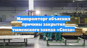 Минпромторг объяснил причины закрытия тюменского завода «Свеза»