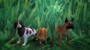 Обзор на фигурки собаки для кукол домашние животные 3 штуки