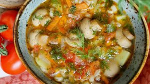 Постный рассольник с грибами.