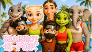 Brainrot Girls K-Pop: танцы, спортзал и прыжки в бассейн