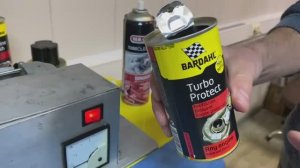 Машинка трения, масло и присадка Turbo Protect.