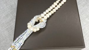 Браслет из жемчуга и кристаллов