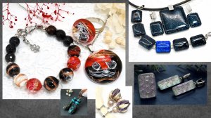 Украшения из стекла и камней. Браслеты. Кольца. Серьги. Кулоны. Чокер.