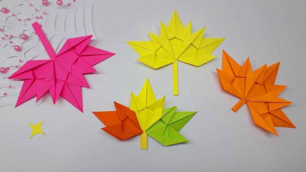 Оригами КЛЕНОВЫЙ ЛИСТ | Осенняя поделка из бумаги | Поделка для школы | Поделка для садика смотреть онлайн